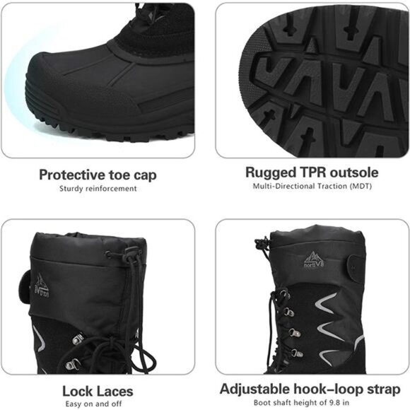 Men\'s Waterproof Hiking Winter Snow Boots Insulated Fur Liner Lightweight main image 4